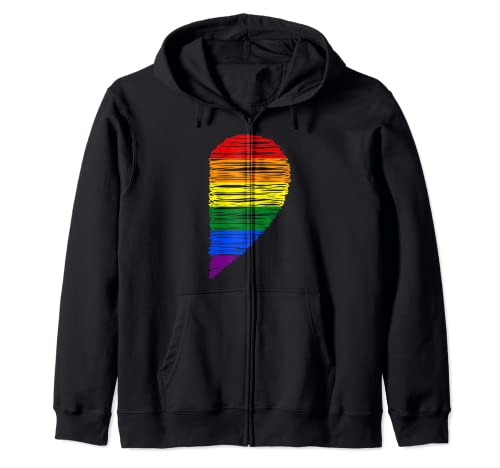 Rainbow Heart LGBT Matching Couple Day Pride Friends Gift Sudadera con Capucha