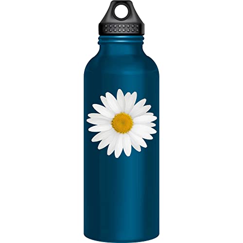 kleberio Selbstklebender Aufkleber Sticker Autoaufkleber wetterfest Blumen Mülltonne Blumenwiese Dekoration Fensterbild Fliesenaufkleber 10 x 10 cm - Weiße Gänseblume -