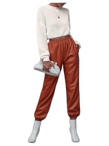 Image of WDIRARA Women's Mock Neck Long Sleeve Crop Sweater Casual Rib Knit Top