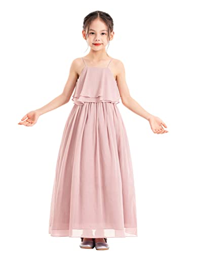 ekidsbridal A-Line Ruffle Chiffon Little Girl Dresses for Formal Events Tea Parties 192