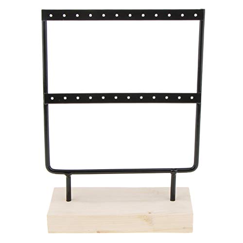 Symboat Arbre à Bijoux, Boucle d'oreille en Bois 2 Couches 24 Trous Grande capacité Bijoux présentoir Bijoux Cover