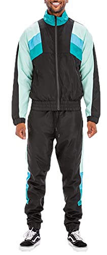 Weiv Gear Men’s Tracksuit Set – 2 Piece Outfit Casual Active Full Zip Up Windbreaker Jacket And Drawstring Joggers Sweatpants Set509/709 Sage 2Xl #TOP3