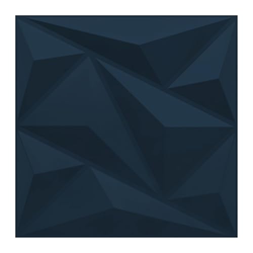 Image of Kayra Decor 3D PVC Wall Panel Alps Design Navy Blue Color 19.7 inch x 19.7 inch (Pack of 12) - Covers 32.34 Sq. Ft.