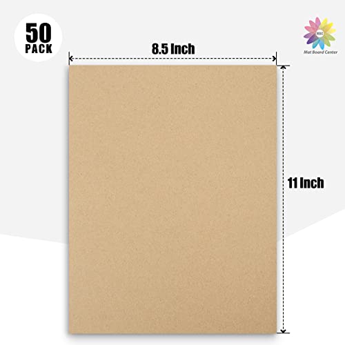 Image of Mat Board Center, 50 Corrugated Cardboard Sheets 8.5x11 Inches Flat Card Board Inserts for Packing, Shipping, Mailing, DIY Crafts