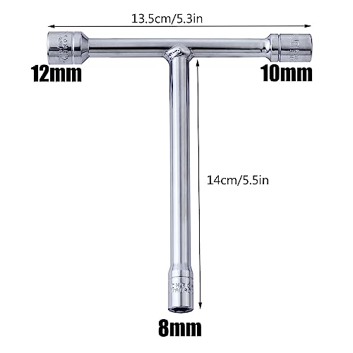 Image of Mini 3 Way T-Handle Socket Wrench 8mm /10mm /12mm T-type Hand Repair Spanner Tool for Repairing Bicycle, Car,Motorcycle