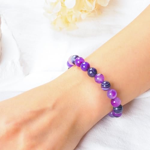SWETHT Anxiety Bracelet for Women,Natural Stone Crystal Healing Bracelets for Women Birthday Gifts,Anti Anxiety Bracelet Inspirational Gifts With Charm And Message Card For Women - Image 3