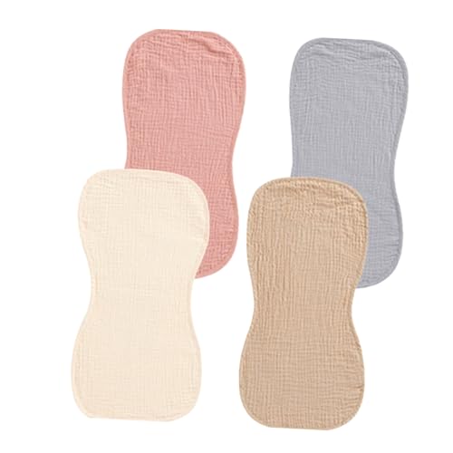 HONMEET 4 Piezas Paños de para Niña Algodón Absorbente Toallas para Eructos Recién Nacido Suaves y Transpirables Colores Surtidos