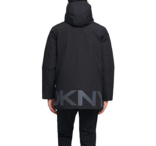 Image of DKNY Men's Water Resistant Hooded Logo Parka Jacket