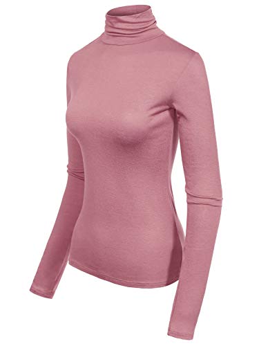 Image of MixMatchy Women's Slim Lightweight Long Sleeve Pullover Turtleneck Mock Shirts Base Layer Undershirts Active Tops