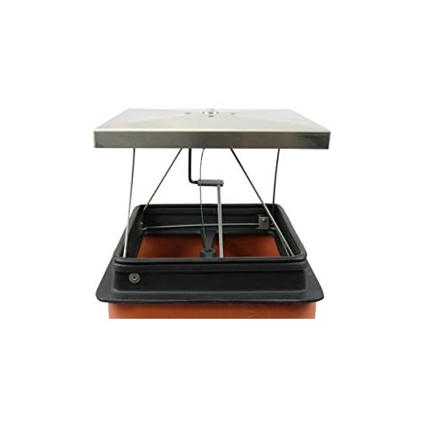 US Fireplace Products Energy Top Damper - 8" x 17" Low Profile Chimney Seal Cap for Wood Burning Fireplaces Cover