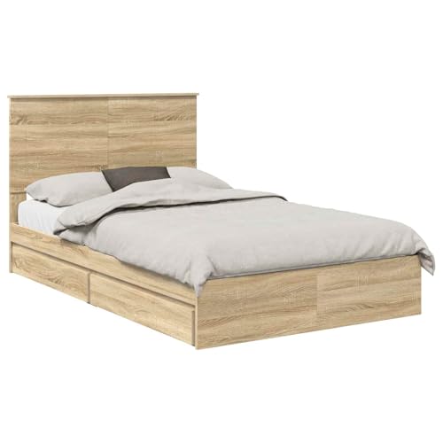 vidaXL Cama con Almacenamiento con cabecera Roble Sonoma 120 x 200 cm