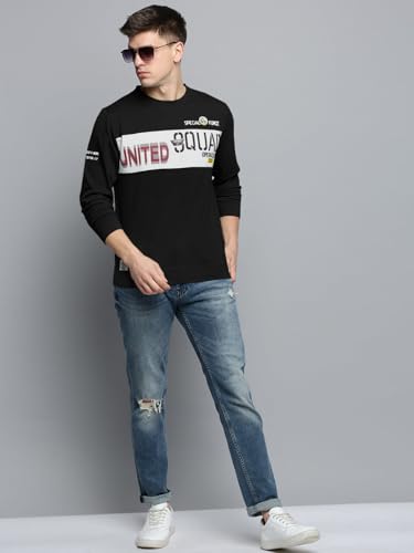 Image of SHOWOFFFF Men Typography Pullover Sweatshirt | Round Neck Full Sleeves Cotton Sweatshirt's for Mens | Regular Fit Regular Length Sweatshirts for Men's