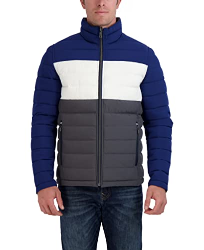 Image of Nautica Men's Reversible Quilted Puffer Jacket -Midweight Mechanical Stretch Winter Coat