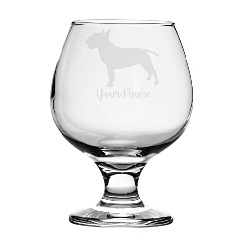 Personalised Bull Terrier Engraved Brandy Snifter Glass, Dog Gift for Women, Gift for Men