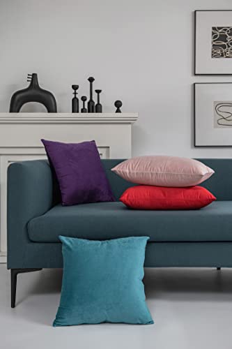 Dezene 18X18 Throw Pillow Cases Purple: 2 Pack Cozy Soft Velvet Square Decorative Pillow Covers For Farmhouse Home Decor #TOP4