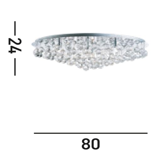 Searchlight Plafoniera Hanna Cromo Sfere Di Cristallo 80 Cm - 4