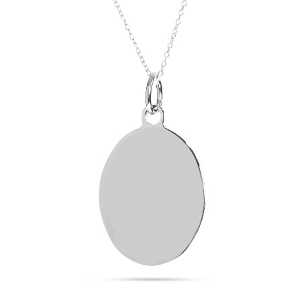 EVE'S ADDICTION Engraved Men's Necklaces - Stainless Steel Oval Tag Pendant - Gifts for Mom