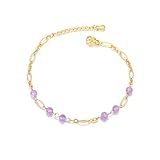 Design polyvalent et empilable : grâce à son design empilable, ce bracelet en améthyste peut être combiné avec d'autres bracelets pour créer votre style personnel. Il a une longueur de 16,5 cm plus une chaîne d'extension supplémentaire de 3,8 cm.