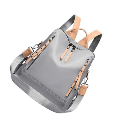 Sac à dos antivol femme grande capacité en tissu Oxford gris résistant et léger