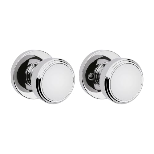 Image of Kwikset Maven Non-Locking Door Knob for Hallway and Closet, Polished Chrome