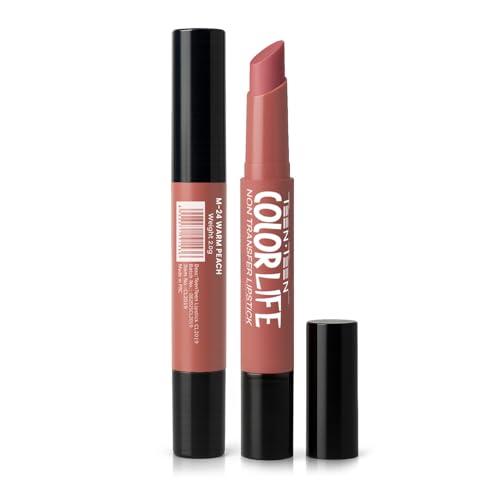 Image of TEEN TEEN Color Life Nontransfer Crayon Lipstick | Matte Finish with Built-in Primer | Waterproof & Long Lasting Lip Color | Smudge-Proof, Fade-Resistant Formula | Warm-Peach, 2gm