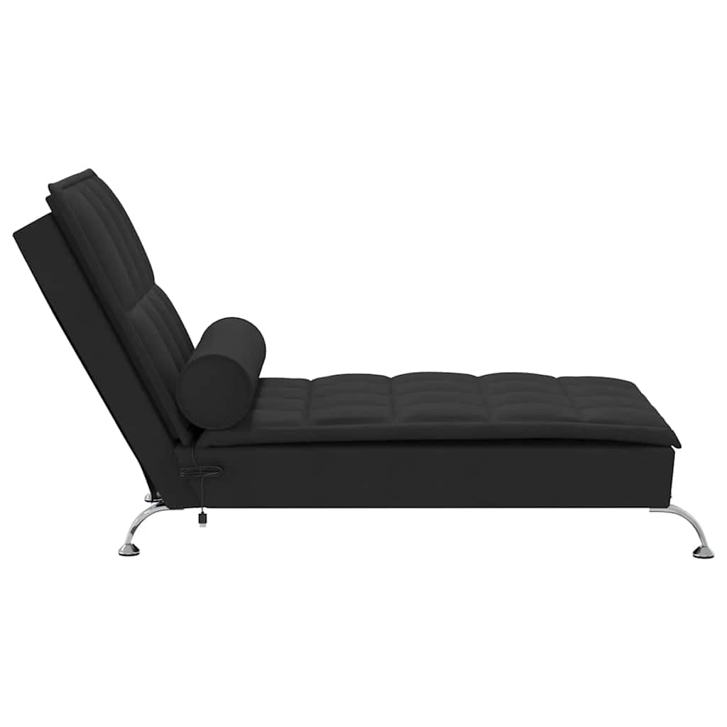 Masażer z rolką pod kark, czarny materiał i wyściółka, 138 x 56 x 75 cm, w zestawie kabel USB 160 cm, do salonu i kącika do czytania, z wibracjami