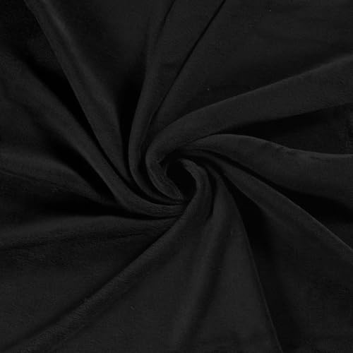 Tissu polaire double face noir doux contre le froid pour couture couverture diy