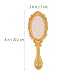 EXCEART 1 Set 5 Pcs Mirror Comb Set Vintage Hand Mirror Antique Hair Brush with Storage Holder for Wet/Dry Hair Styling Tool Makeup Accessories (Golden)