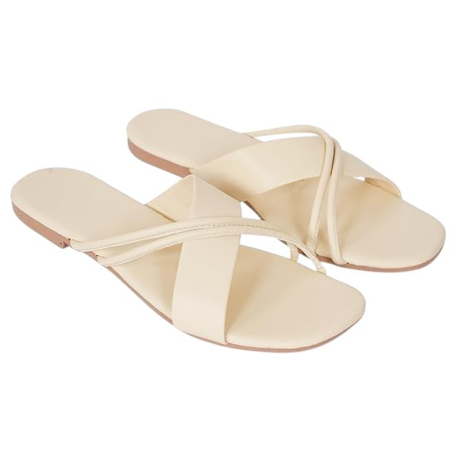 Women's Criss-Cross Flat Sandals, Slip-On Slides GC3-T STRAPE-image-28
