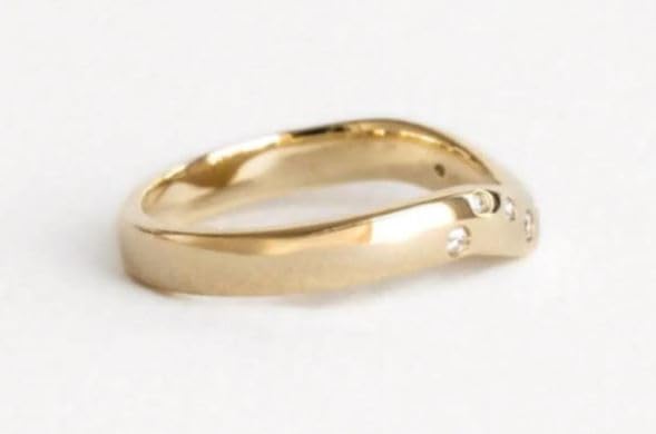 Diamond Deep Curve Wedding Band,Thick Pave U-Shaped Stacking Band, Chevron Ring with Round Diamond, Cigar Contour Design,14 KT Gold Plated,Gifted For Women,Size 3-12.4