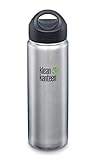 Klean Kanteen Wide Mouth Single Wall Stainless Steel Water Bottle with Leak Proof Stainless Steel Interior Cap - 27oz - Brushed Stainless (1003120)