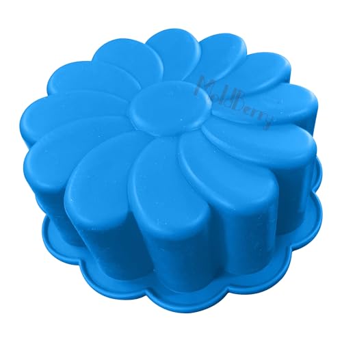 Image of MoldBerry Silicone Sunflower Bento Cake Mold - Non-Stick, Reusable Baking Pan for Mini Cakes, Muffins & Desserts - Flower Shape Bakeware for Oven, Microwave & Freezer - Easy to Clean