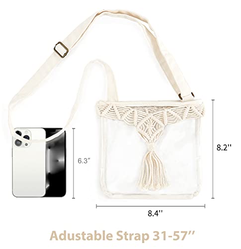 Mkono Clear Bag Stadium Approved for Women Clear Purses Concert Crossbody with Tassel for Sport Events Concert Festival4