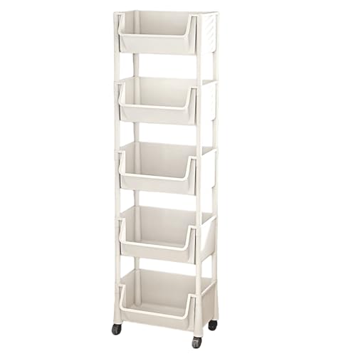 Carrito – Organizador de carrito de cocina | Carrito multietapa con ruedas de libro | Organizador para juguetes, artículos de papelería, aperitivos para espacios pequeños, espacios estrechos para