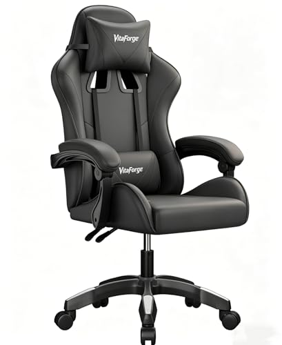 EaseZen Fauteuil Gaming, Fauteuil Bureau avec Support Lombaire Dynamique, Hauteur réglable et accoudoirs, pivotant à 360°, Chaise de Jeu rembourrée pour la...