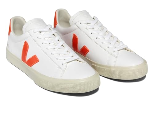Image of Veja Men Campo Sneakers White - Orange Fluo 9 US