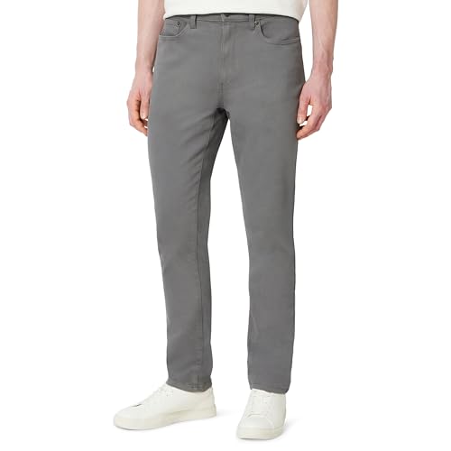 Amazon Essentials Men's Slim Fit Garment Dyed Five Pocket Pants, Charcoal, 28W x 32L