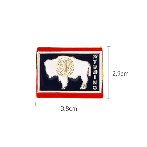 Image of State Shaped Map Lapel Metal Pin Enamel Brooch Keepsake Beautifully Designed for Backpack Hat