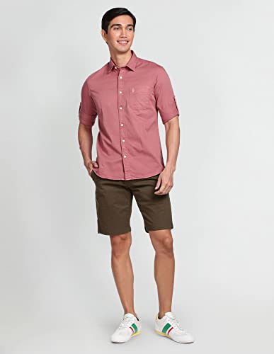 Image of U.S. Polo ASSN. Men Cotton Solid Regular Fit Shirt