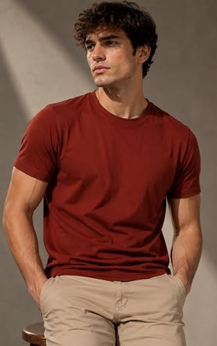 Image of London Hills T Shirt For Man | Tshirt Shirts Men | Men Round Neck Tshirts | Gym T Shirts For mens Workout | T-shirts For Man Cotton Stylish Round Neck T Shirt Half Sleeve Regular Fit Solid Multicolour