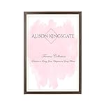 Alison Kingsgate Sleek 24X14 Picture Frame - Engineered Wood with Shatterproof Perspex Front -Perfect for Photos, Posters, Certificates -Suitable for Wall Mount or Tabletop Display - Walnut