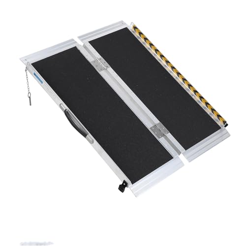 GarveeHome 4 ft Wheelchair Ramp for Home Steps, Portable Aluminum Wheelchair Ramp with Non-Skid Surface and Reflective Strips, Weight Capacity Up to 6