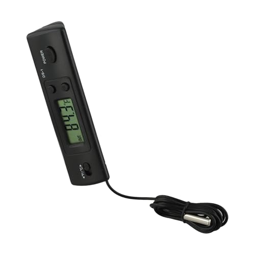 Medidor digital de temperatura con sonda cableada para interior, para refrigerador y monitoreo de temperatura ambiente con pantalla LCD transparente