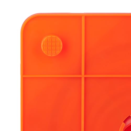 Relaxdays Pylonen groß, 4er Set Leitkegel faltbar, Reflektor-Streifen, Faltkegel, HBT 45 x 24,5 x 24,5 cm, orange/silber