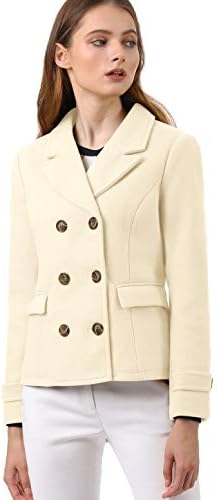 Notched Lapel Double Breasted Pea Coat 