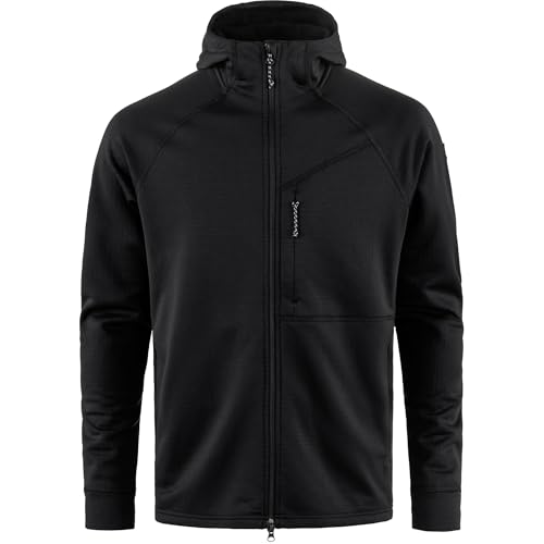 Image of Fjallraven Abisko Grid Fleece Hoodie Men's Jacket - Lightweight Breathable Stretch Grid Midlayer for Hiking Trekking Outdoor