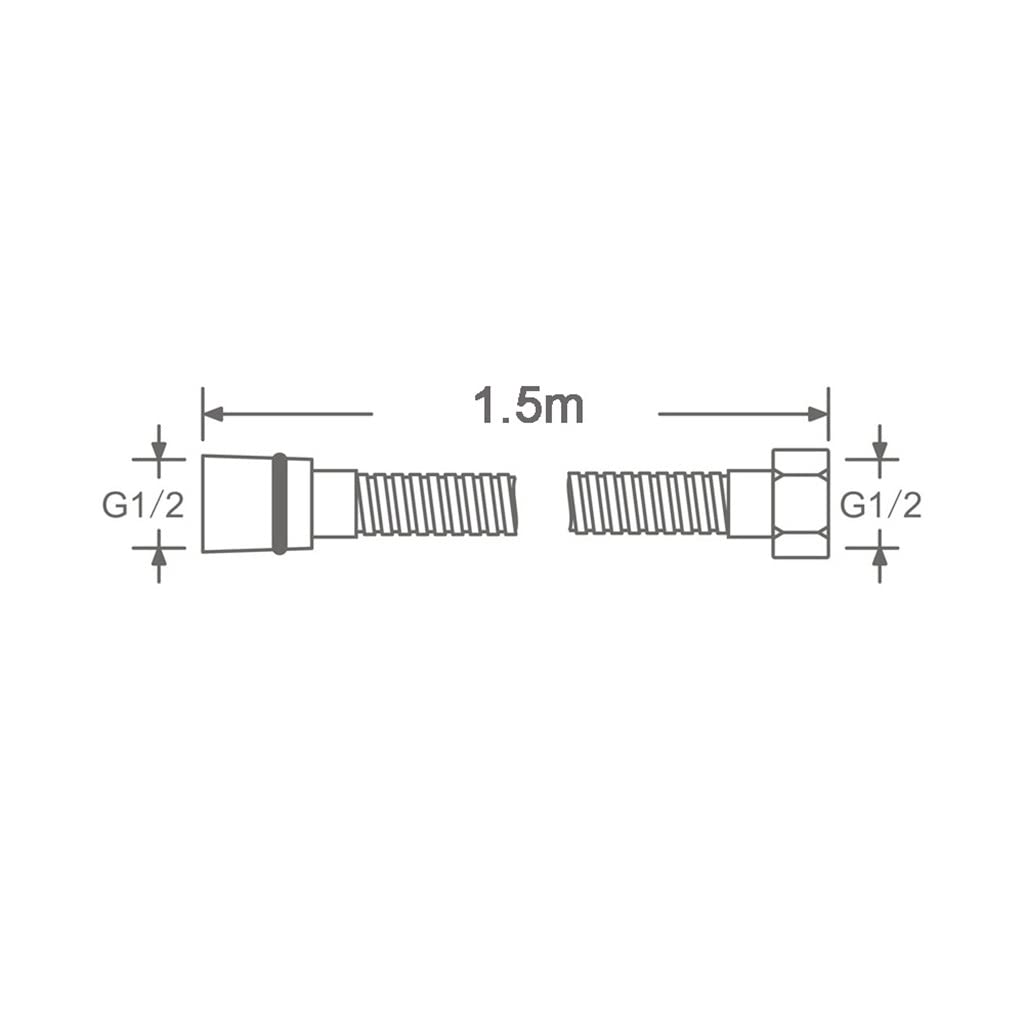 Święty prysznic przeciwskręcający 1500mm srebrny PVC wysokociśnieniowy gładki wąż prysznicowy, do wanny ręcznej głowicy prysznicowej elastyczny wąż prysznicowy obrót o 360°(Silver)