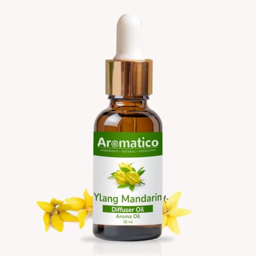 Image of AROMATICO Ylang Mandarin Diffuser Oil | Long Lasting Scented Home Fragrance | Natural Essential diffuser Oil Fragrance Sleep & Pure Aromatherapy 30ML