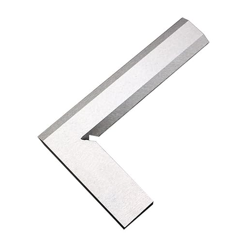 Mikikit 90 Degree Wide Base Square Ruler l Shaped Carbon Steel Angle Ruler Right Angle Gauge Measuring Tool for Machinist