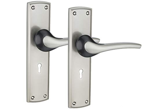Image of Atom Heavy Duty Mortise Door Lock for Bedroom, Living Room, Main Door, Silver Satin Finish | 3 Keys | 6 Lever Double Stage Lockset for House Hotel Office(O41KY)